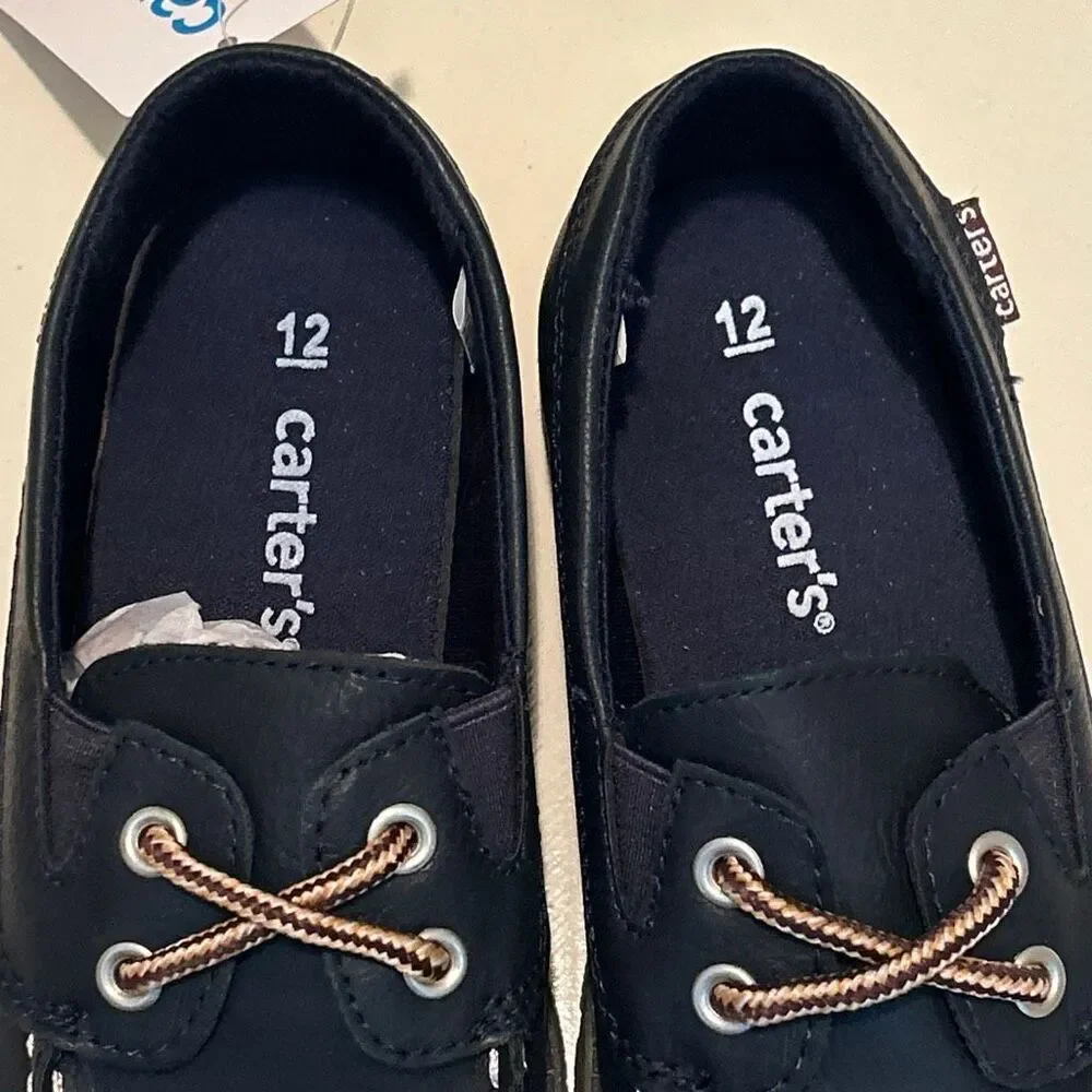 Carters Toddler Size 12 Mac Slip On Loafer Shoes Boat Navy Blue Preppy New